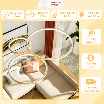 Đèn Thả Trần Energy Green Lighting 3 - 4 Vòng Gỗ TBD837 - Decor Trang Trí Phòng Khách Hiện Đại