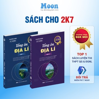 Địa lí 12 Chương trình mới : Sách Tổng ôn Địa Lí ôn thi thpt quốc gia 2025, đánh giá năng lực moonbook