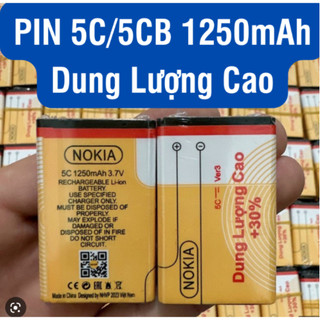 Pin nokia bl 5c - pin 3 gân 2ic xịn chống phù cho nokia 1280, 105, 110i viveo pin zin vàng