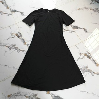 Đầm secondhand D101, chất thun co giãn đẹp  màu đen size L (N94cm D112cm) mới 99%
