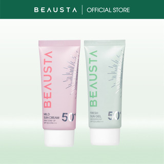 Kem Chống Nắng BEAUSTA Mild Sun Cream Pink Tone-up/ Fresh Sun Gel Waterproof SPF 50+ PA++++ Tuýp 50g
