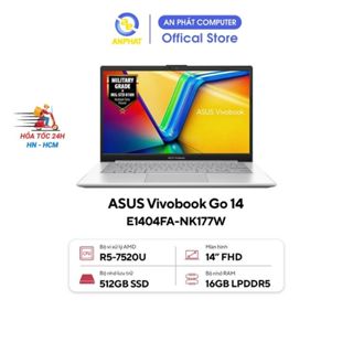 Laptop Asus Vivobook Go 14 E1404FA-NK177W (Ryzen 5 7520U | 16GB | 512GB | 14" FHD)