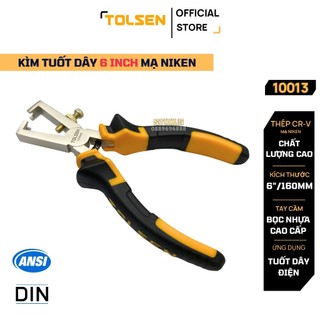 Kìm tuốt dây điện đa năng 6 inch/ 160mm tolsen tiêu chuẩn eu, thép cr-v mạ niken chịu lực cao 10013