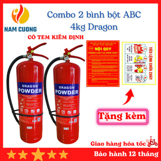 Combo 2 bình chữa cháy bột ABC 4kg tặng bộ nội quy tiêu lệnh