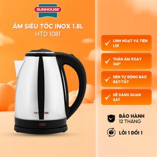 Ấm siêu tốc inox 1.8l happy time htd 1081 vật liệu inox thời thượng = bh 12 tháng