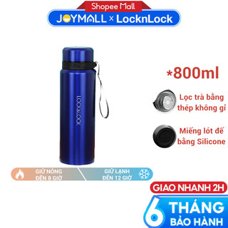 Bình giữ nhiệt lock&lock 800ml xanh lhc6180fu - hàng chính hãng, có lưới lọc, dây treo - joymall