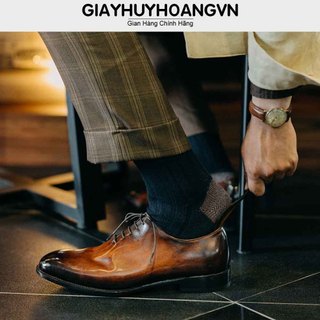 Cây đón gót - muỗng xỏ giày tây inox bọc da bò cao cấp Huy Hoàng