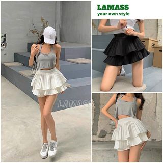 Chân váy xếp ly 2 tầng dáng tennis chân váy 2 tầng có lót trong chuẩn mẫu hotgirl siêu hot - lama