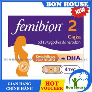 (MẪU MỚI) Femibion 2 Hộp 8 tuần đủ bill