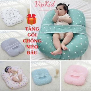 Gối chống trào ngược cho bé Vipkid đệm chống trào ngược cho bé sơ sinh Tặng gối chống bẹp đầu