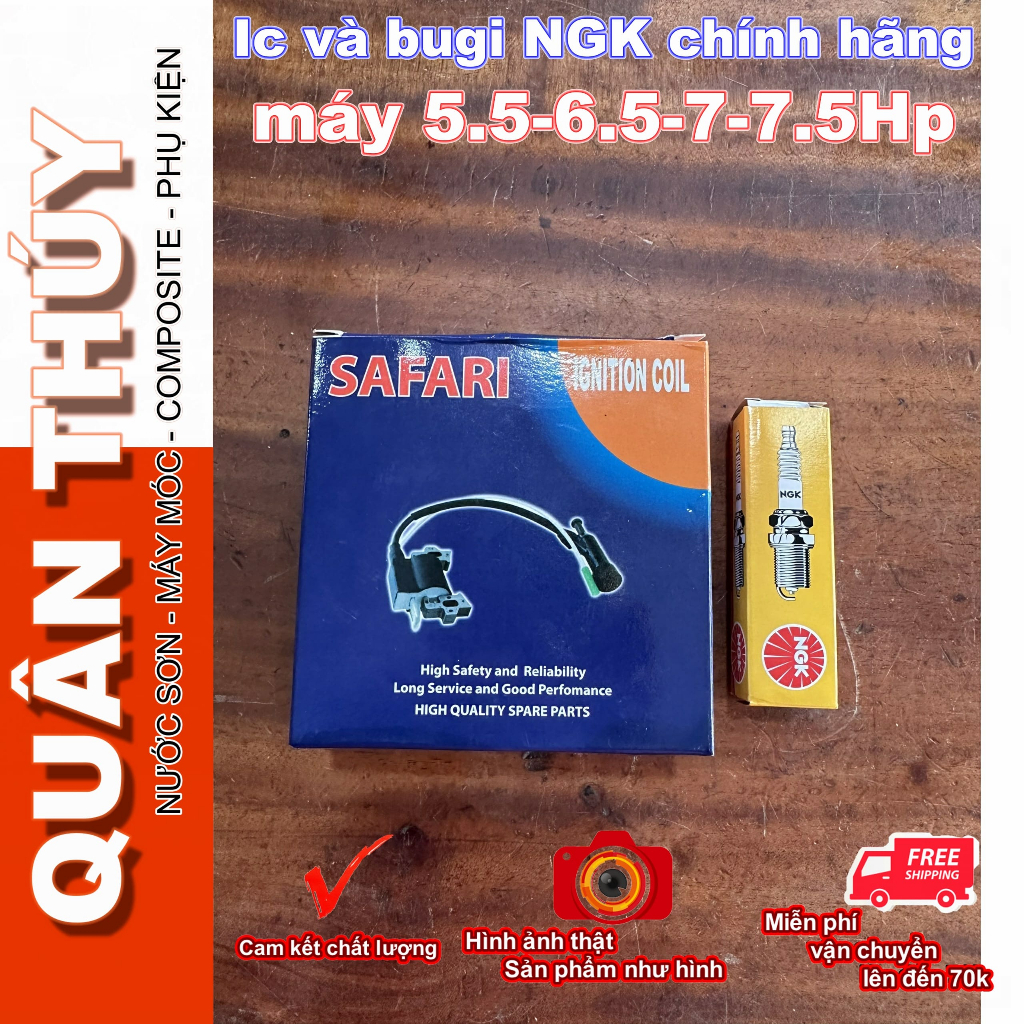 Mobil (ic) đánh lửa và BUGI CHÍNH HÃNG NGK máy xăng / máy nổ 5.5/6.5/ gx168/gx160/gx170 - máy TQ, th