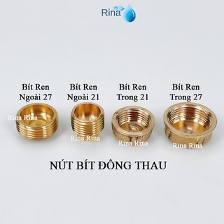 Bít thau ren trong 21 - 27, bít thau ren ngoài, Nắp bịt ren ngoài - Nút bít ren ngoài, nắp bít đồng thau