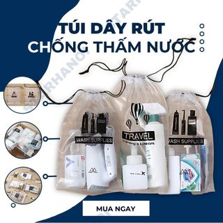Túi đựng đồ trang điểm văn phòng phẩm giày dép dây rút starhanoi trong suốt chống nước du lịch – 36*24cm