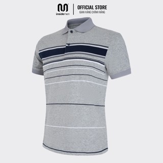 Áo thun nam polo INSIDEMEN sọc ngang cotton cao cấp ngắn tay cực sang trọng và lịch lãm IPS047S3