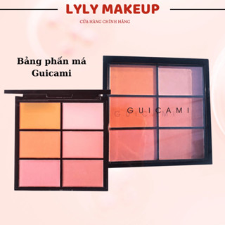 Bảng phấn má hồng Guicami 6 ô tone cam hồng đào siêu xinh chuyên dùng cho makeup