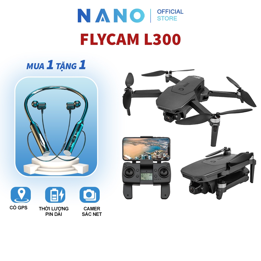 Flycam máy bay điểu khiển từ xa L300 PLUS, máy bay chụp ảnh chất lượng HD, hệ thống bay an toàn theo