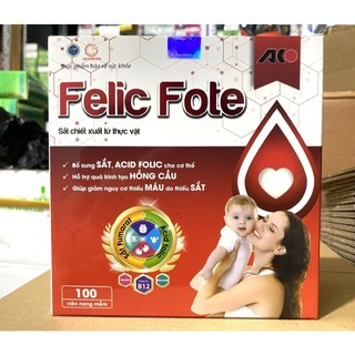 Felic fote bổ sung sắt và acid folic, giảm thiếu máu do thiếu sắt, hỗ trợ quá trình tạo máu, quá trình tạo hồng cầu