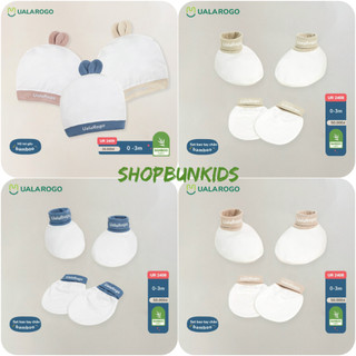 SET Bộ mũ & bao tay chân Uala rogo vải sợi tre sơ sinh ( CHÍNH Hãng UalaRogo )