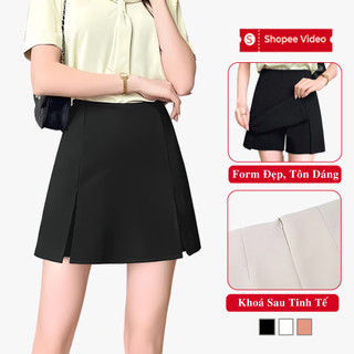 Quần Váy Dáng A Nữ Madela Lưng Thun Co Giãn, Quần Giả Váy Xẻ 2 Vạt Form Đẹp Phong Cách Hàn Quốc