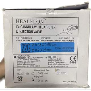 Kim luồn tĩnh mạch healflon số 18g, 20g, 22g, 24g
