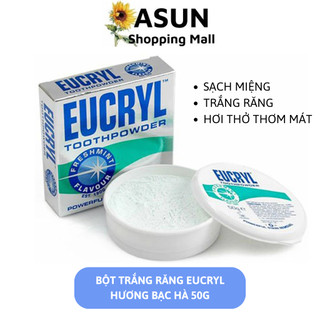 Bột Trắng Răng Eucryl Hương Bạc Hà 50g Sạch Miệng, Trắng Răng, Hơi Thở Thơm Mát Tooth Power