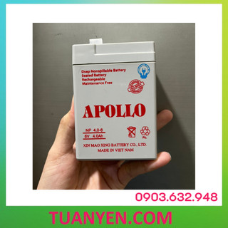 Bình ắc quy khô 6v 4Ah, 6V 7Ah APOLLO thay thế cho quạt sạc, đèn sạc,... Tuấn Yến