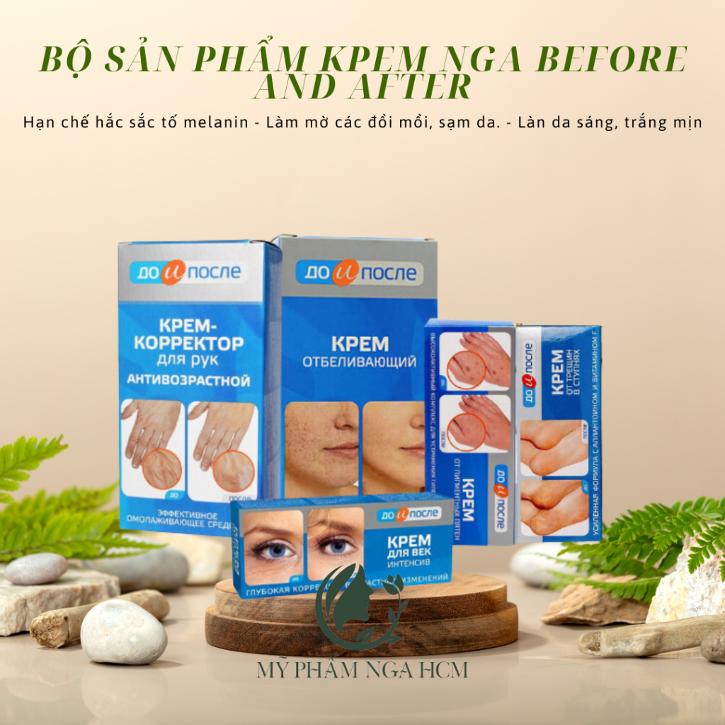 Kem bôi chống nứt gót chân, giảm đồi mồi, nhăn tay Kpem Nga Before and After