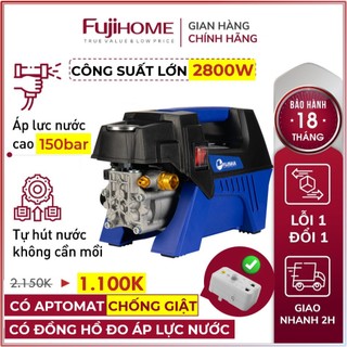 Máy rửa xe mô tơ cảm ứng từ FUJIHAIA áp lực cao, bơm tăng áp lực nước chống giật pressure washer