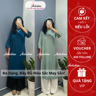 Áo dài cách tân dáng suông xưa nhiều màu,vải lụa Tây Thi mềm mại áo dài tết A18 Áo Dài Cách Tân Kiều