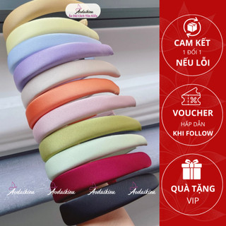 Băng đô cài tóc mấn lụa satin bờm xốp đủ màu đơn giản đẹp, phụ kiện tóc nữ  A25 Áo Dài Cách Tân Kiều