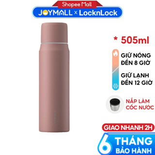Bình giữ nhiệt LocknLock 505ml Maman Cup Vacuum Hồng LHC1487PIK - Hàng chính hãng, nắp dùng làm cốc nước uống - JoyMall