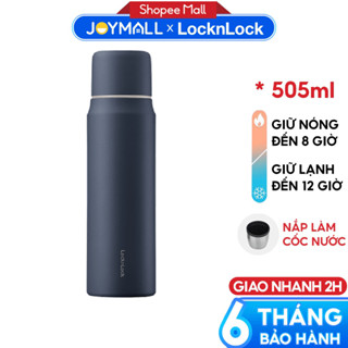 Bình giữ nhiệt LocknLock 505ml Maman Cup Vacuum Navy LHC1487NVY - Hàng chính hãng, nắp dùng làm cốc nước uống - JoyMall