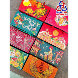 10 Hộp đựng 2 bánh trung thu - Hộp ngang đựng 2 bánh rau câu trung thu 150g -250g - Mẫu mới 2024
