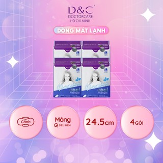 Combo 4 gói băng vệ sinh thảo dược siêu the mát Glamiss Cool ban ngày