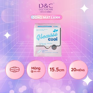 Băng vệ sinh thảo dược Glamiss Cool hằng ngày 16cm siêu the mát - Gói 20 miếng