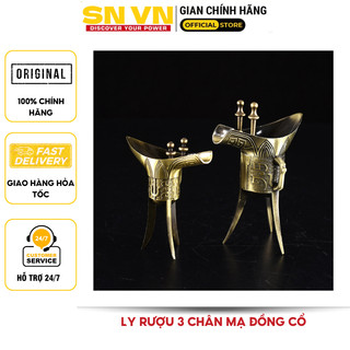 Ly rượu 3 chân mạ đồng cổ thời nhà Tần, ly rượu 3 chân kiểu thời tam quốc