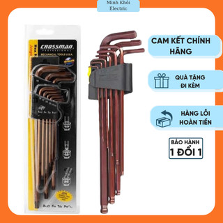Bộ Lục Giác 9 Cây Xi Nâu Crossman 1,5mm-10mm,bộ lục giác đầu bi,bộ lục giác nâu,bộ lục lăng,bộ lục năng,bộ lục giác đa