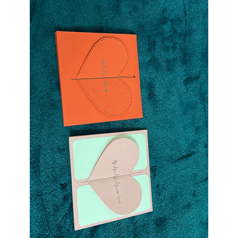 thiệp tim khoá dán ảnh trang trí scrapbook