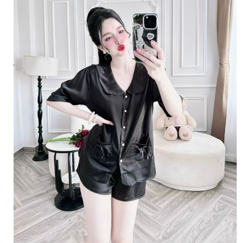 Đồ Ngủ Nữ MIKY, Đồ Ngủ Sexy lụa Latin cao cấp mềm mại xinh xắn < 60KG cổ sen nút ngọc trai | BigBuy360 - bigbuy360.vn