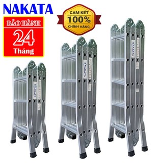 Thang nhôm gấp 4 đoạn chữ A 2,9m duỗi thẳng 5,8m NAKATA VN405