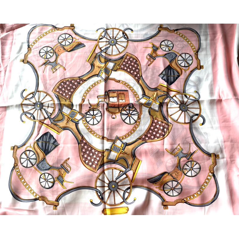 Vải lụa mỏng mềm không co giãn họa tiết khung xe kéo