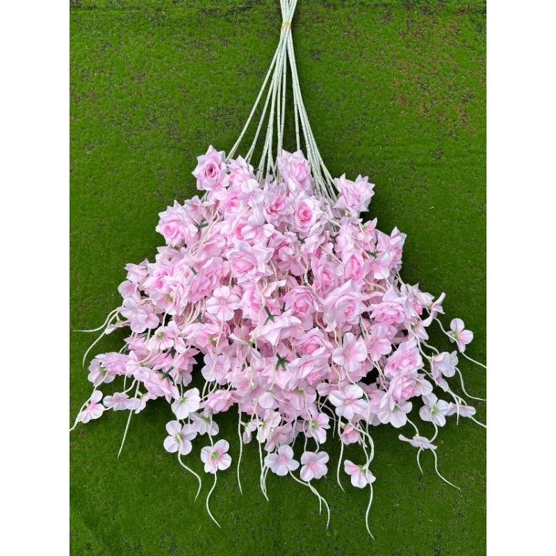Cành Hoa Hồng Râu giả (dài 1m)-Hồng râu trang trí cổng cưới, cắm bình