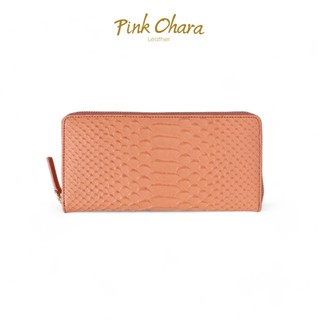 Ví dài nữ pink ohara da bò thật mira
