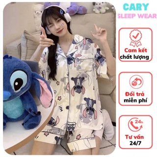 Bộ đồ ngủ pijama nữ cộc tay quần đùi hoạt hình mặc nhà mùa hè nhiều mẫu cute CARY