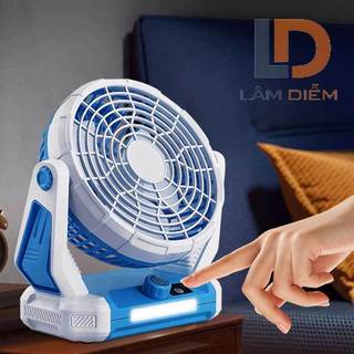 QUẠT SẠC  ĐỂ BÀN  CAO CẤP TÍCH HỢP ĐÈN LED ĐA NĂNG CÓ MÓC TREO Q3