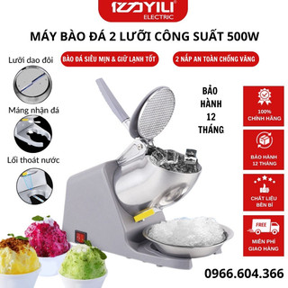 Máy Bào Đá Tuyết 2 Lưỡi 2 nắp. Máy Xay Đá Nhuyễn Mịn Dùng Cho Quán Chè, Cafe Kinh Doanh Đồ Uống. Bảo Hành 12 Tháng