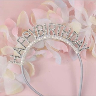 Bờm đính đá cài tóc Happy Birthday