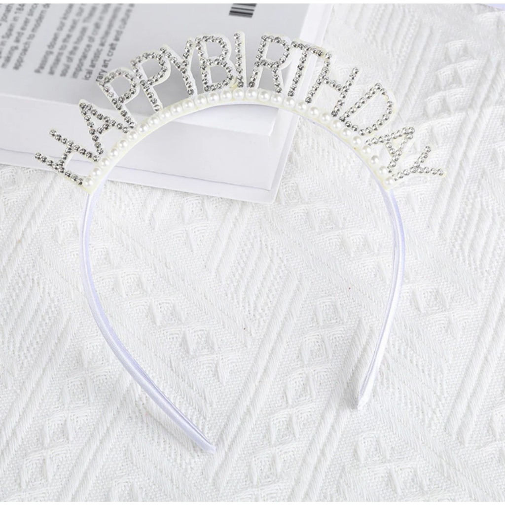 Bờm đính đá cài tóc Happy Birthday