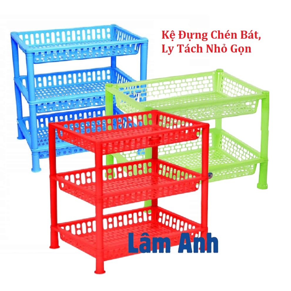 Kệ Úp Chén Ly Nhỏ Gọn, Kệ Chén 3 Tầng, 2 Tầng