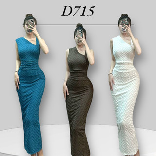 D715 - đầm body lệch vai nhún eo - ngọc lucie